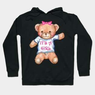 It's A Girl Teddy Bear Stuffed Animal Hoodie